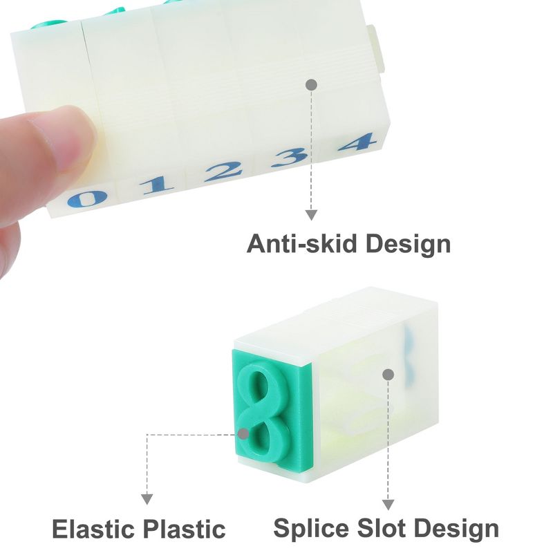Unique Bargains Detachable Plastic Rubber 10 Numeral 0-9 Combination Number Stamp Set, 4 of 7
