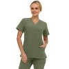 Saint Scrubs Womens 9-Pocket Medical Uniform Set- V-Neck Stretch Top with Tapered Straight Leg Pants - 4 of 4