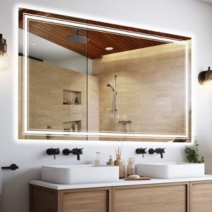 PAGED Modern Vanity Mirror Frameless LED Bathroom Mirror with Anti-Fog Function for Bathroom, Dressing Room - 1 of 4