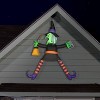 Gemmy Airblown Inflatable Crashing Witch w/Spell Book , 5 ft Tall, Black - 2 of 3