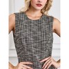 INSPIRE CHIC Women's Tweed Round Neck Sleeveless Elegant Work A-Line Dress - 4 of 4