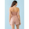 Slickblue Orange Aqua Plaid Strapless Crop Top & High Waist Shorts Set - Cotton, 2-Piece Outfit, Size S-L - 2 of 4