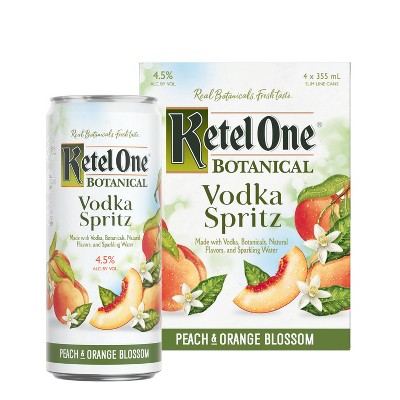 Ketel One Botanical Peach & Orange Blossom Vodka Spritz - 4pk/355ml Cans