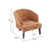 Modern Barrel Accent Chair with Curved Back,Upholstered Lounge Chair for Living Room or Bedroom,Mid Century Small Space Seating–Maison Boucle - 4 of 4