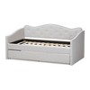 Twin Kaija Modern and Contemporary Fabric Daybed with Trundle Gray - Baxton Studio: Elegant Design, Nailhead Trim, No Box Spring Needed - 4 of 4