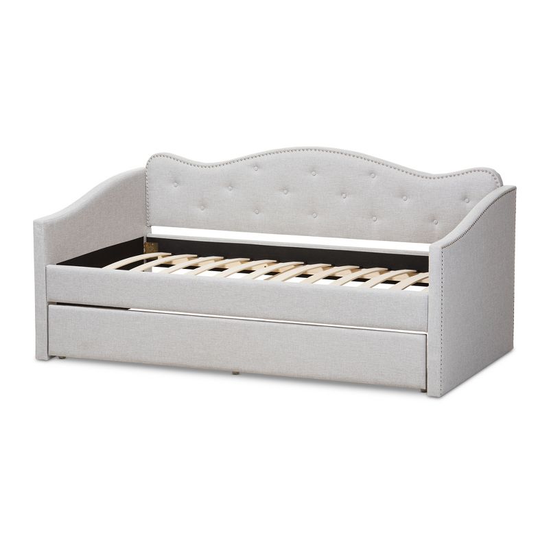 Twin Kaija Modern and Contemporary Fabric Daybed with Trundle Gray - Baxton Studio, 5 of 15