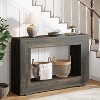 HDZNVF 47in Farmhouse Console Table, Entryway Console Table with Storage, Industrial Hallway Accent Table in Black - 2 of 4