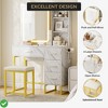 Vanity Desk W/ Mirror & Lights Makeup Vanity Desk With Sliding Lighted Mirror & USB Charging Station - 3 of 4