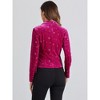 INSPIRE CHIC Women's Metallic Stars Printed Velvet 1 Button Business Office Crop Jacket - 3 of 4