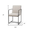 HomeRoots Beige and Black Upholstered Cushion And Metal Dining Arm Chair - 3 of 4