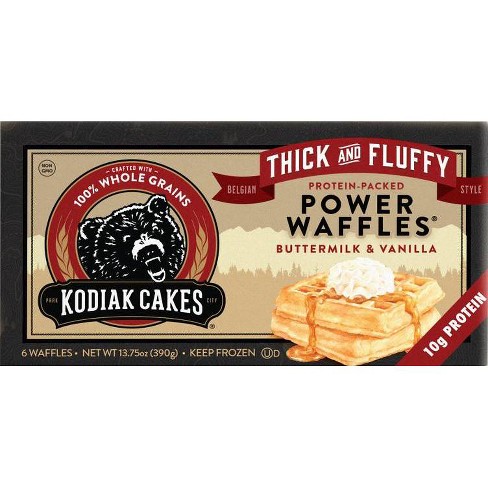 Kodiak Cakes Frozen Power Waffles Thick Fluffy Buttermilk Vanilla 13 75oz 6ct Target