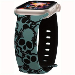 HTUTWOO Halloween Engraved Band Compatible with Apple Watch Band 42/44/45/49mm Silicone Strap for iWatch Series 10/9/8/7/6/5/4/3/2/1/SE - 1 of 4