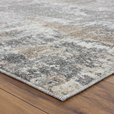 Luxe Weavers Gray Abstract 4x5 Stain-Resistant Area Rug