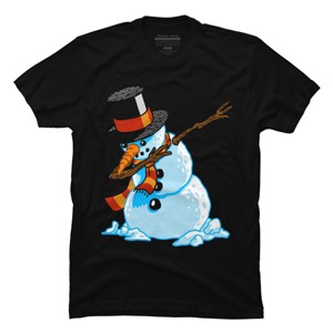Men's Design By Humans Dabbing Snowman Shirt Christmas Gift Dab Santa Claus T-Shirt By vomaria T-Shirt - 1 of 4