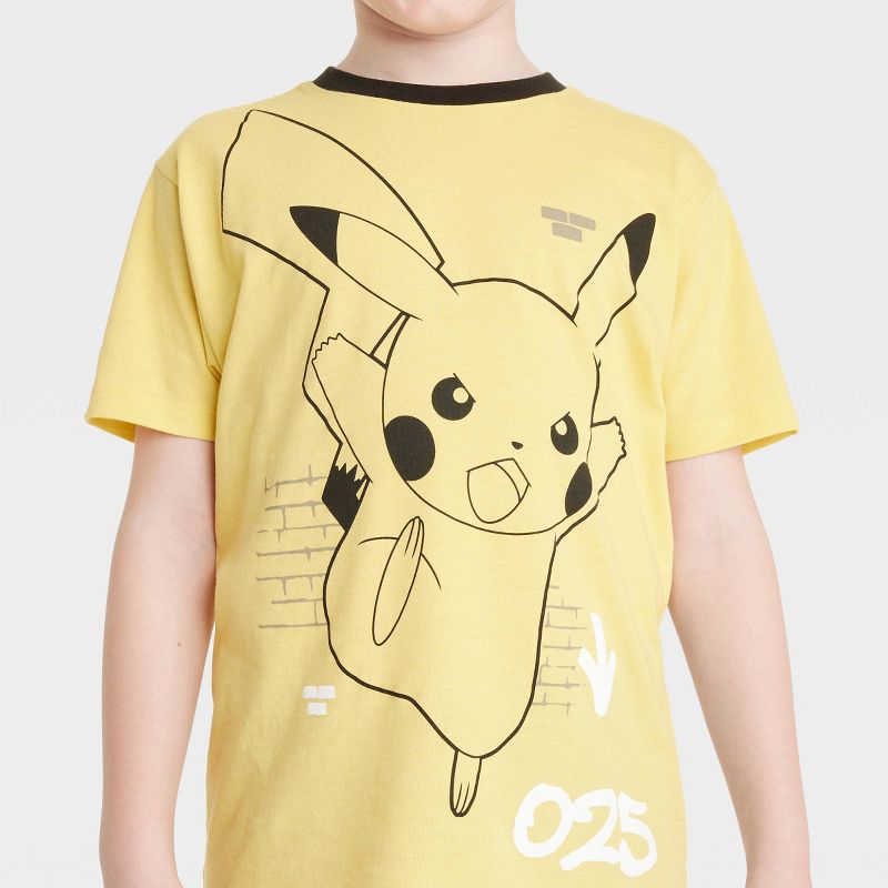 Boys&#39; Pok&#233;mon Pikachu Ringer Short Sleeve Graphic T-Shirt - Yellow, 2 of 4