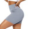 Coolmee Women's Biker Shorts Workout Gym Shorts High Waist Tummy Control Hidden Scrunch Running Yoga - 3 of 4