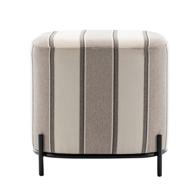 17" Modern Square Ottoman with Metal Base - WOVENBYRD, 1 of 14