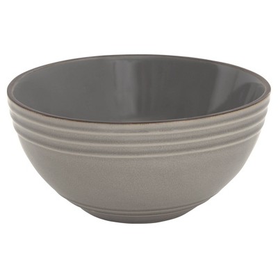 Grey Ceramic Ribbed Dinnerware Set, Service for 4