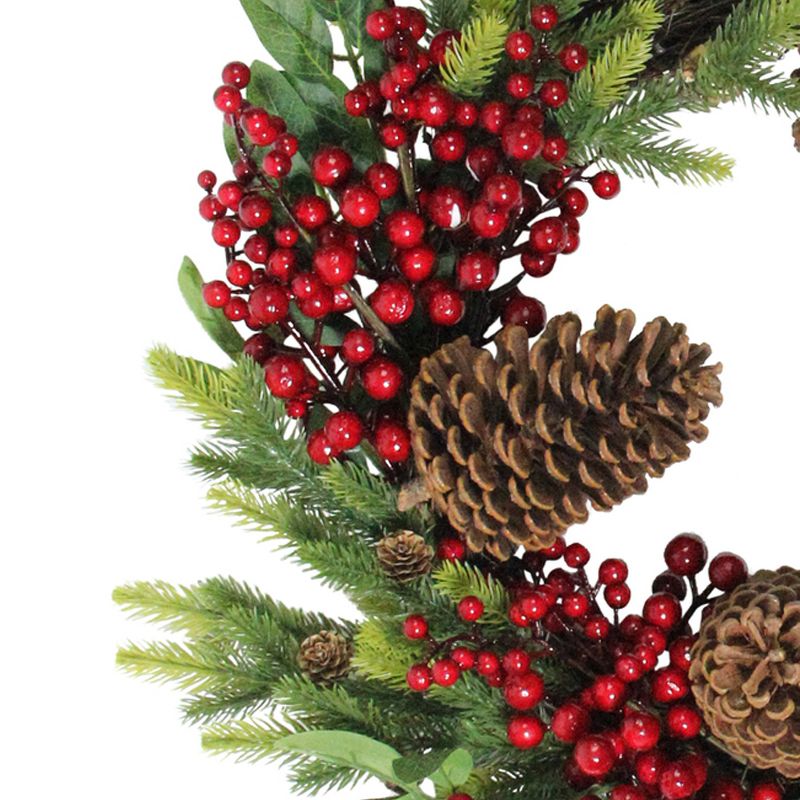 Northlight Real Touch™ Pinecone and Berry Artificial Christmas Wreath - 22" - Unlit, 4 of 7