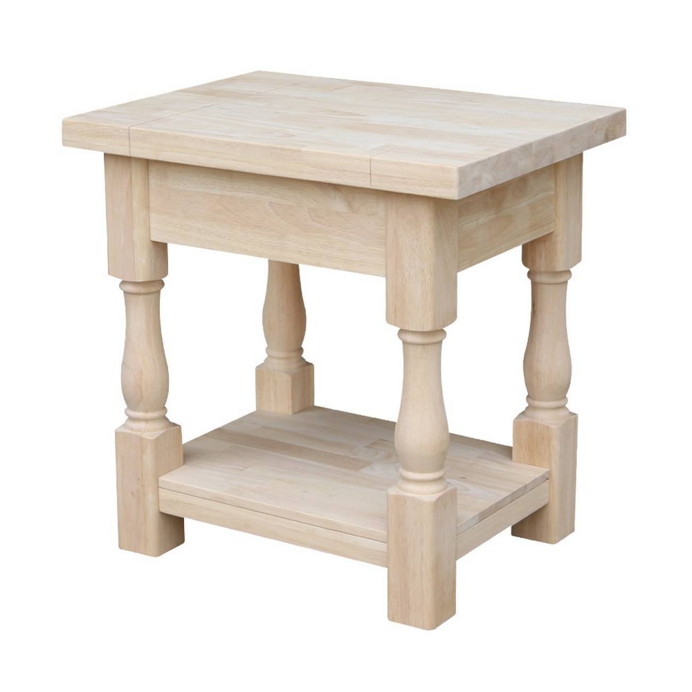 Photos - Coffee Table Tuscan End Table - Unfinished - International Concepts