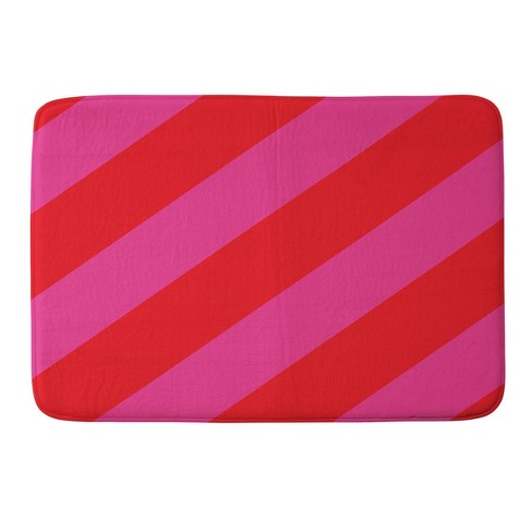 Camilla Foss Bold Striped Memory Foam Bath Rug Pink - Deny Designs ...