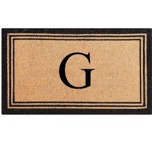 A1HC Natural Coir and PVC Backing Classic Border Monogrammed Door Mat, Anti-Shed Entry Doormat - 1 of 4