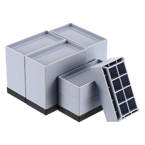 Unique Bargains Heavy Duty Adjustable Bed Accessories and Parts Rectangle Furniture Risers 4 Pcs - 1 of 3