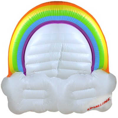Swimline 68" Inflatable Swimming Pool 3-Person Rainbow with Clouds Island - White/Green