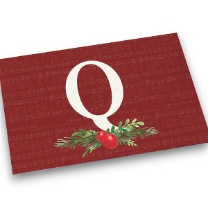 Personalization Mall Nostalgic Noel Burgundy Doormat, 18 x 27 - 1 of 1