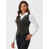 INSPIRE CHIC Women's Steampunk Velvet Sleeveless Button-Down V-Neck Suit Vest - 3 of 4