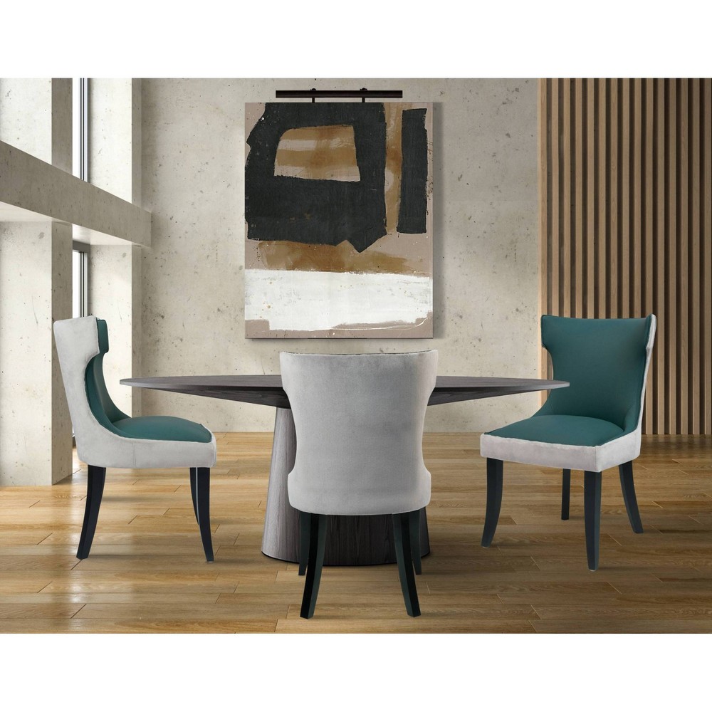 Photos - Chair Set of 2 Zeke Dining  Light Gray/Teal - Chic Home Design