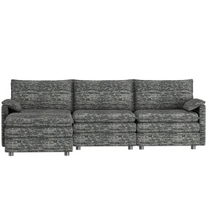 GustoWave 108'' Modular Sectional Couch, Comfy Cloud Couch with Movable Ottoman, Modern Chenille L Shaped Modular Sofa Deep Seat - 1 of 4