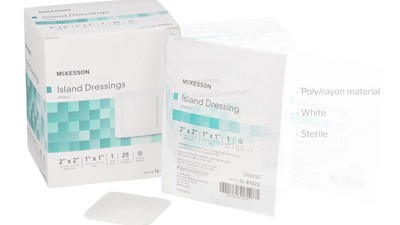 island dressing bandage Adhesive 4 x 4 Inch Dressing, NonWoven Telfa Dressings: Secure Wound Care