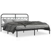 vidaXL Metal Bed Frame without Mattress with Headboard Black 76"x79.9" - 2 of 4