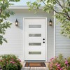 Lirago Fiberglass Front Door 36in x 80in with Brickmould 4 Lite Frosted Glass Contemporary Style Left Hand Inswing White Vinyl Frame - 4 of 4