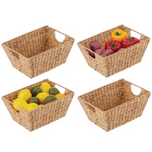 mDesign Woven Hyacinth Nesting Kitchen Storage Basket Bins - 1 of 4