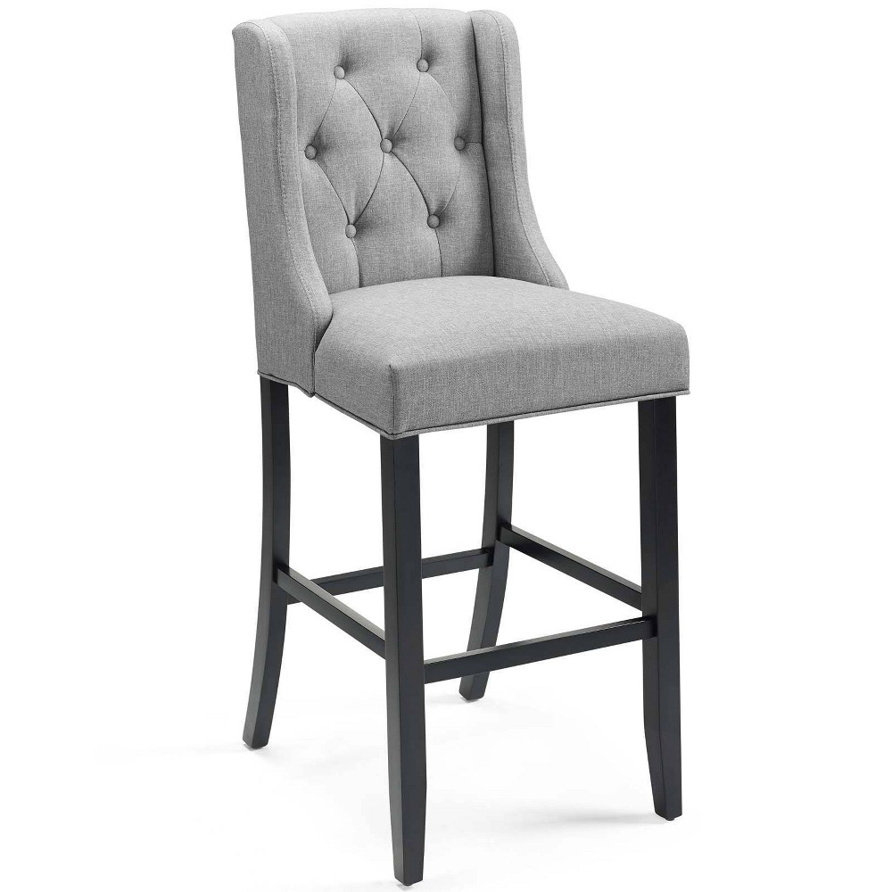 Photos - Chair Modway Baronet Tufted Button Upholstered Fabric Barstool Light Gray  
