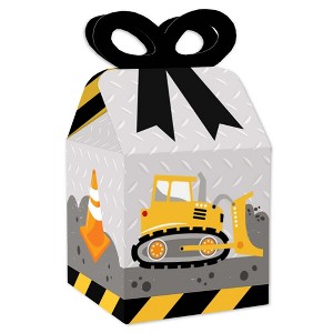 Big Dot of Happiness Dig It - Construction Party Zone - Square Favor Gift Boxes - Baby Shower or Birthday Party Bow Boxes - Set of 12 - 1 of 4
