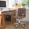 HOMCOM Modern Computer Desk Office Chair with Upholstered PU Leather, Adjustable Heights, Swivel 360 Wheels - 3 of 4
