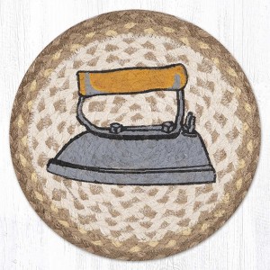 Earth Rugs Handmade Laundry Art Trivet – Round Braided Jute Mat for Farmhouse Homes - 1 of 3