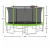 VisioGear 16FT Trampoline with Safety Enclosure Net, Trampoline with Balance Bar and Basketball Hoop, Green, 192"*192"*107.87" - 3 of 4