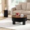 Lyngins Nesting Coffee Table Set – 2 Round Tables with Storage Drawer, MDF & Tempered Glass, Modern Center Table & Living Room Table - 2 of 4