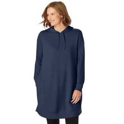 Woman Within Plus Size Longer-Length Hoodie Sweatshirt.