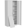 71" Metal Storage Cabinet w/Adjustable Shelves & Lock, Heavy-Duty Garage, Pantry, Office Cabinet - 3 of 4