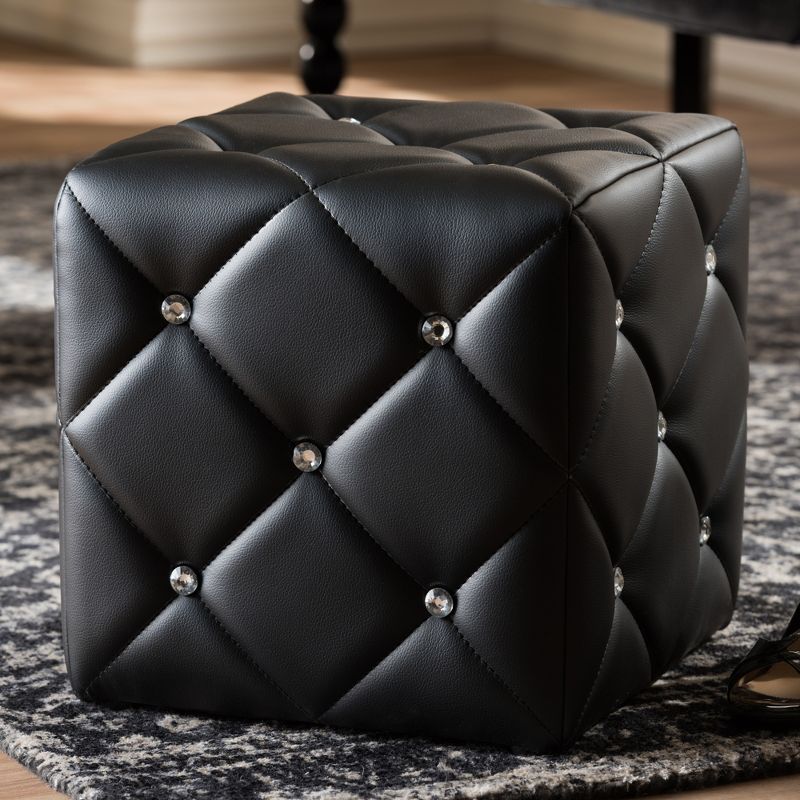 Stacey Modern and Contemporary Faux Leather Upholstered Ottoman - Baxton Studio, 4 of 7