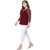 Agnes Orinda Women's Plus Size Top Raglan Floral Print V Neck 3/4 Sleeve Peasant Blouse - 4 of 4