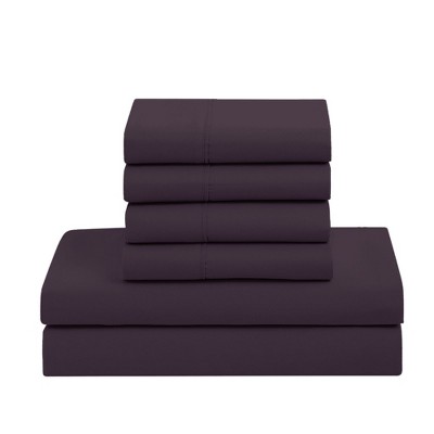 Eggplant Twin Down Microfiber Reversible Bed-in-a-Bag Set