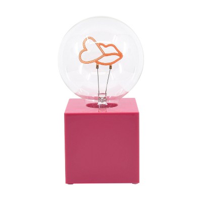 New View Lips Filament Light Bulb Dark Pink