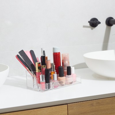 Clear Acrylic 8-Compartment Cosmetic Organizer for Vanity