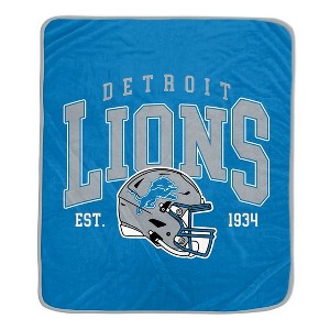 NFL Detroit Lions Vintage Arch Block Ultra Soft Blanket - 1 of 3